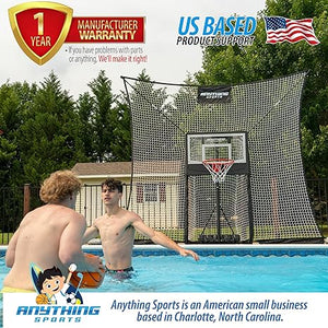 Pool Basketball Goal with Backstop- 10x8 feet of Coverage, Adjustable Pool Basketball Hoop, 23x33 inch Backboard