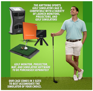 Golf Simulator Cage with Impact Netting and All Poles