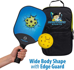 ANYTHING SPORTS - 3 in 1 Pickleball Bundle - Pickleball Net, 4 Carbon Fiber Paddles and 4 Pickleballs
