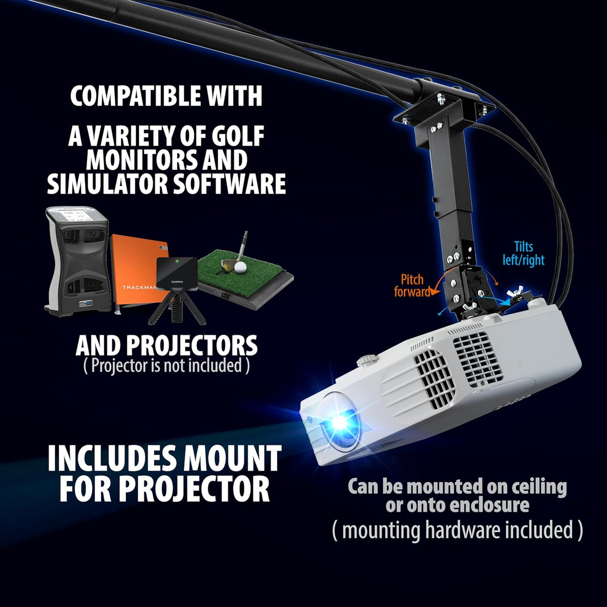 Golf Simulator Cage with Impact Netting and All Poles