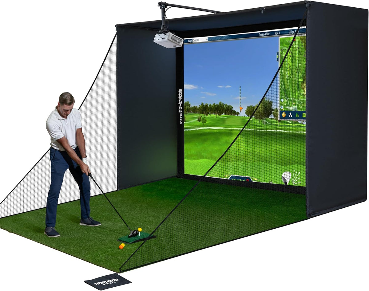 Golf Simulator Cage with Impact Netting and All Poles
