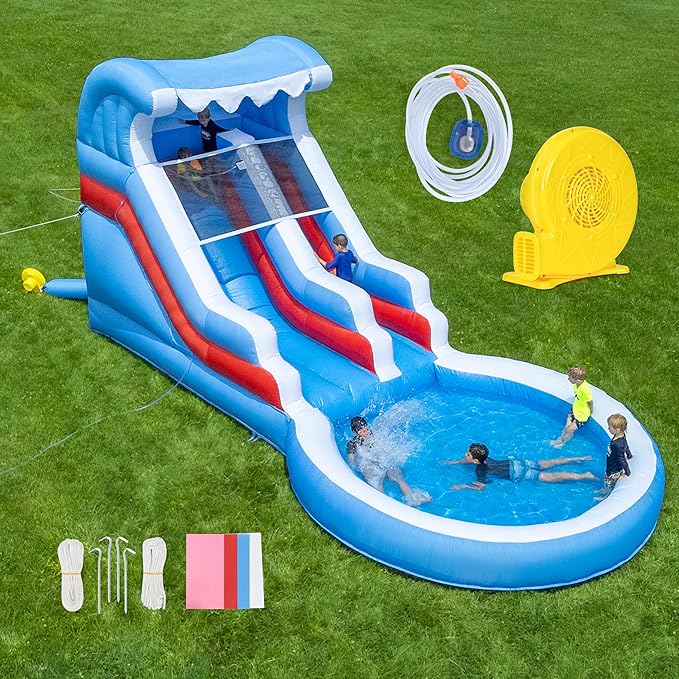13x12x12 Inflatable Water Slide - Commercial Grade with Blower