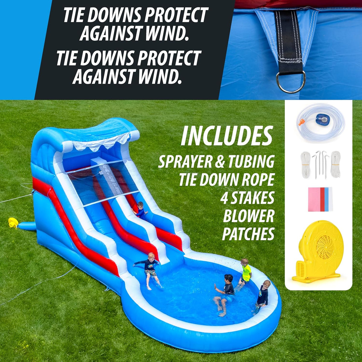 13x12x12 Inflatable Water Slide - Commercial Grade with Blower