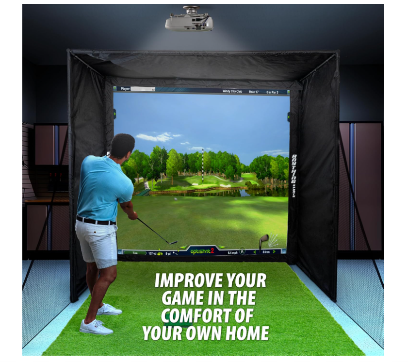 Golf Simulator Cage with Impact Netting and All Poles