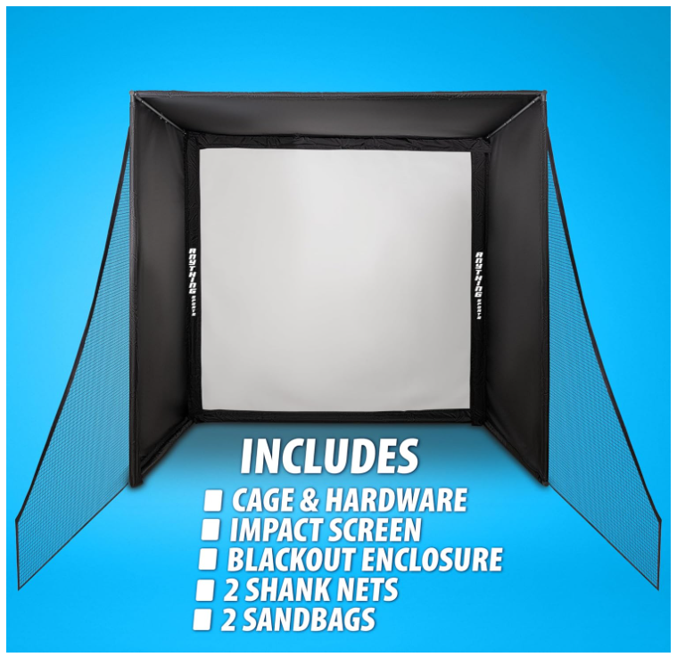 Golf Simulator Cage with Impact Netting and All Poles