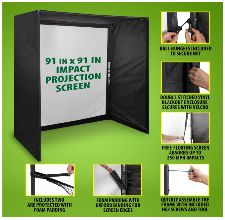 Golf Simulator Cage with Impact Netting and All Poles