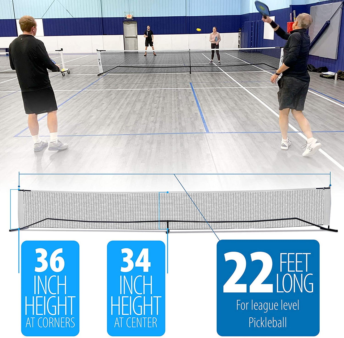 ANYTHING SPORTS - 3 in 1 Pickleball Bundle - Pickleball Net, 4 Carbon Fiber Paddles and 4 Pickleballs