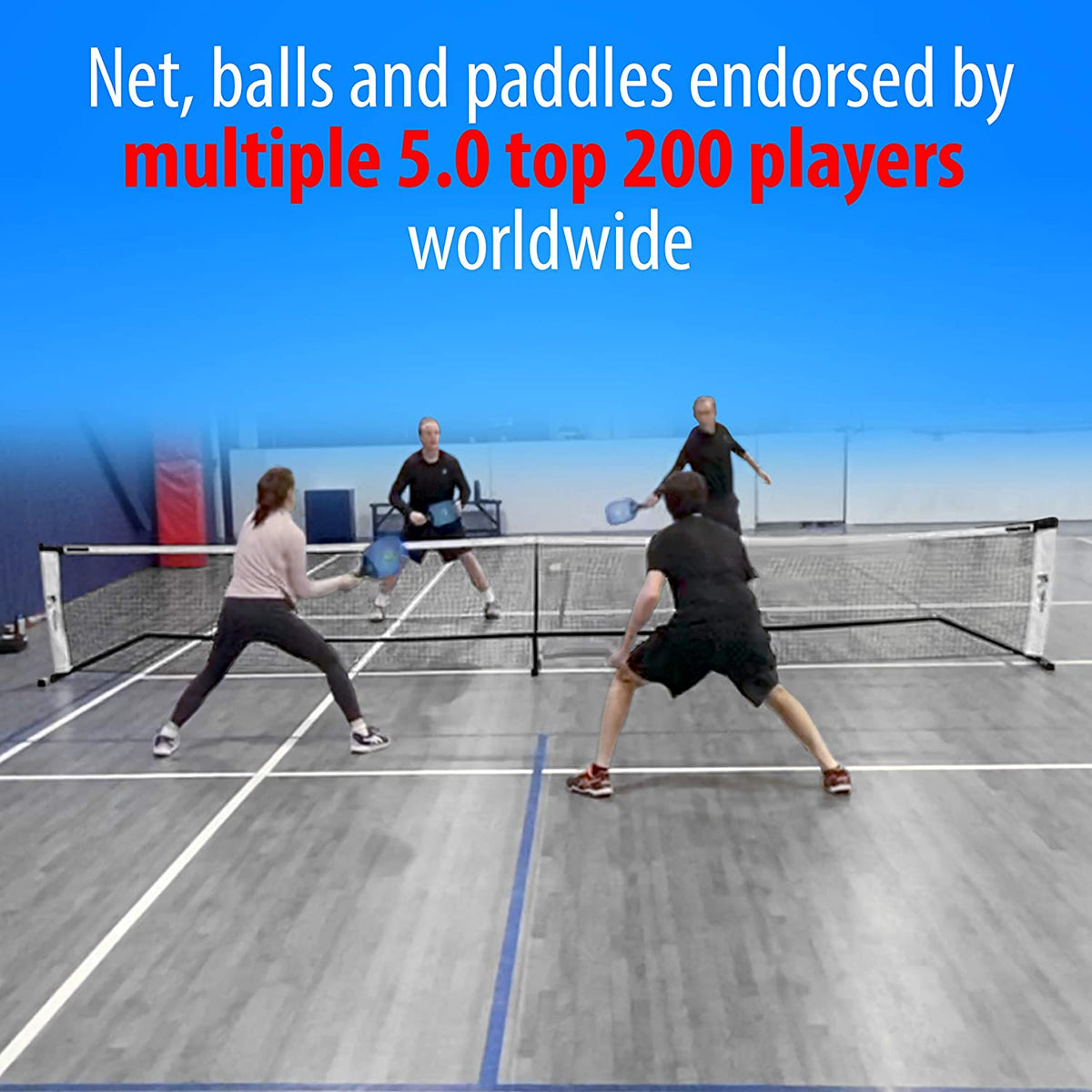ANYTHING SPORTS - 3 in 1 Pickleball Bundle - Pickleball Net, 4 Carbon Fiber Paddles and 4 Pickleballs