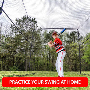 ANYTHING SPORTS 40x10 Feet Collapsable Batting Cage, Full Baseball Batting Cage with Netting and Poles
