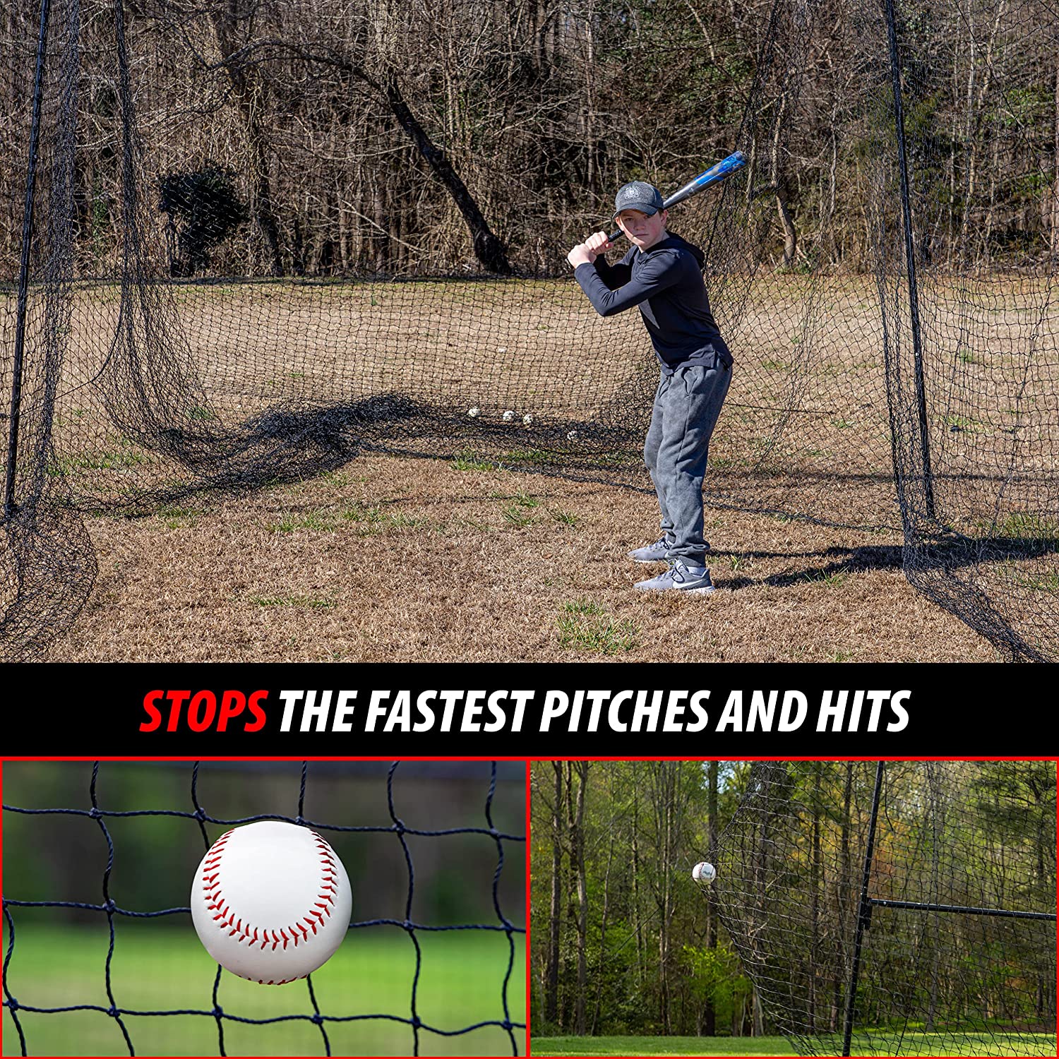 ANYTHING SPORTS - 40 and 60 Foot - Full Batting Cage - Baseball Batting Cage, Softball Batting Cage, Complete Package with Frame and Netting